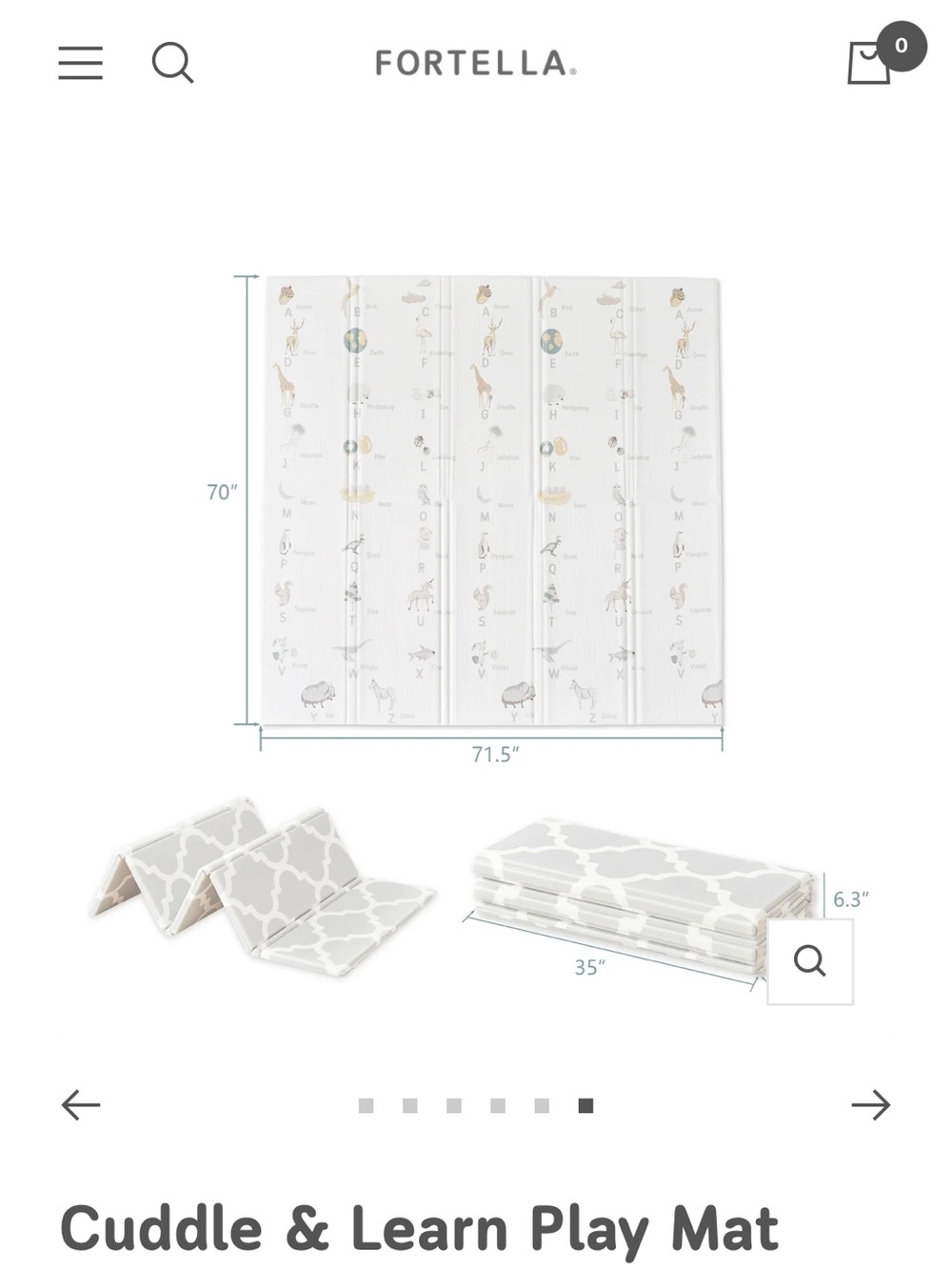 Fortella  Foldable Play Mat in Light Gray and White Pattern